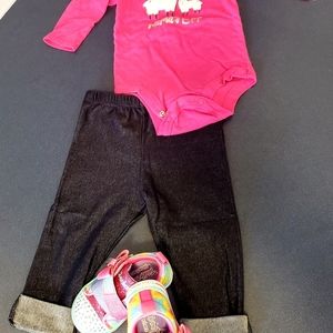 3 pieces toddler set with shoes